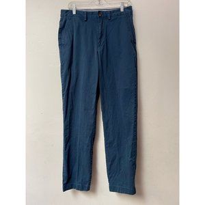 Brooks Brothers Mens Chino Pants Blue Slash Pockets Flat Front Stretch 33 x 34